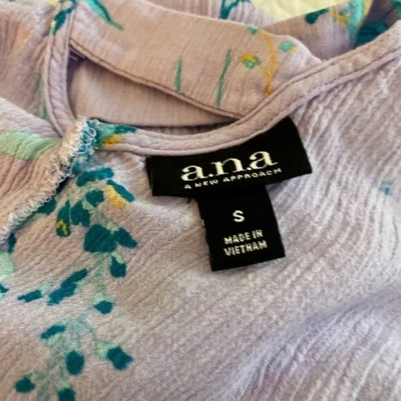 Ana Sleeveless High Low Purple Floral Top Small - Picture 5 of 6